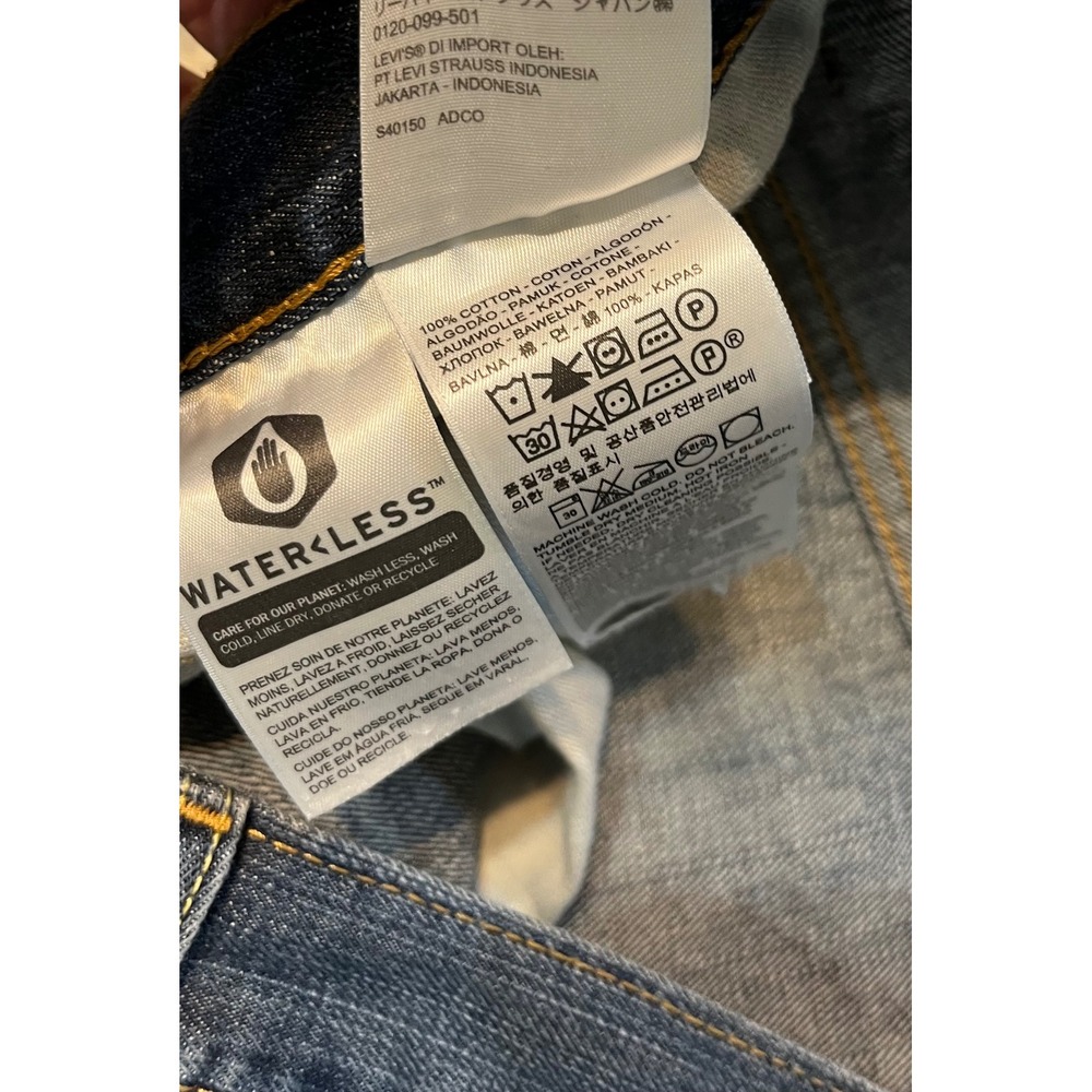 Levis 569 Loose Straight Jeans Mens 38x32 Dark Blue Relaxed Denim - Picture 4 of 8